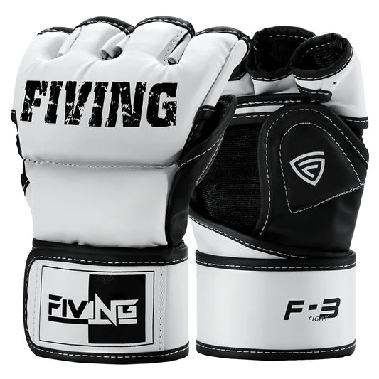 Half Finger PU Leather Boxing Gloves for MMA, Kickboxing, Karate, and Muay Thai Training for Men