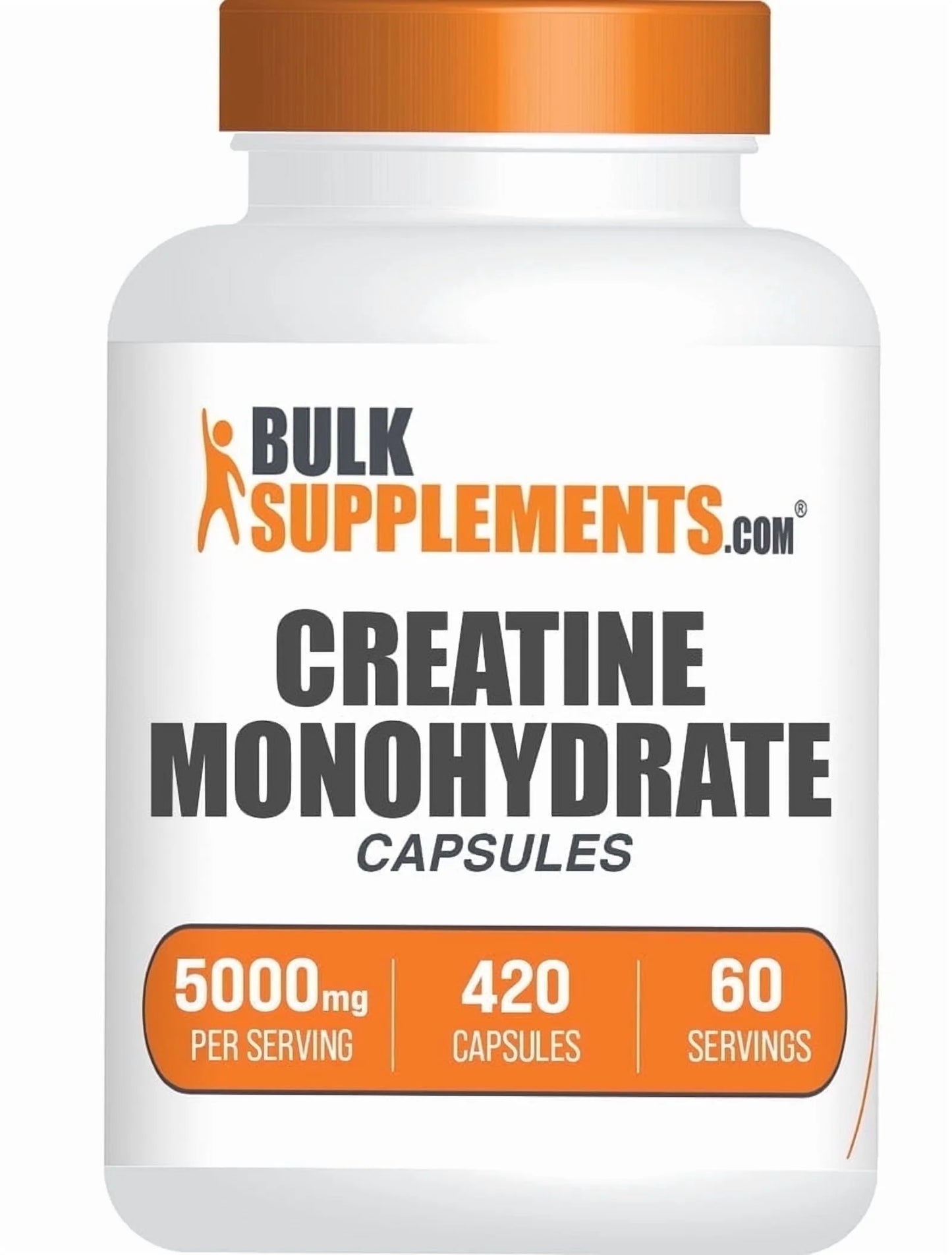 Creatine Monohydrate Capsules - Creatine Supplement - Gluten Free, 7 Capsules per Serving (5000Mg), 420 Count
