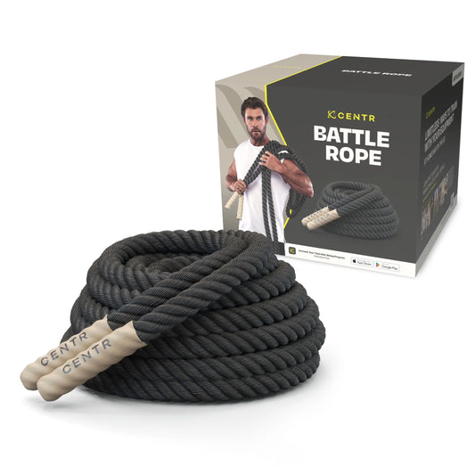 Chris Hemsworth Heavy-Duty Battle Rope for High Intensity Training, 40 Ft + 3-Month Membership