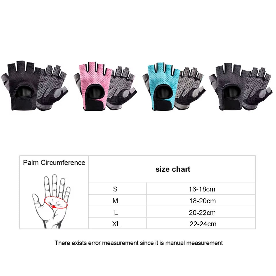 Breathable Fitness Gloves Silicone Palm Hollow Back Gym Gloves Weightlifting Workout Dumbbell Crossfit Bodybuilding