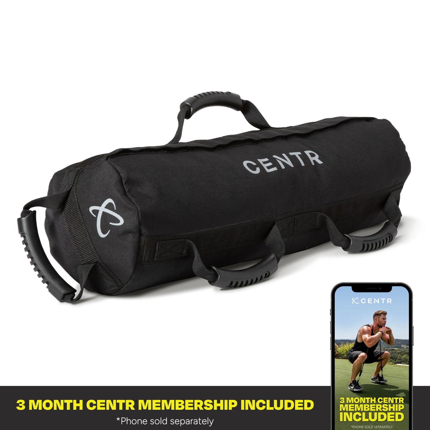 by Chris Hemsworth Large Sandbag and Two Inserts, 24 In, Nylon, with 3-Month Digital Membership