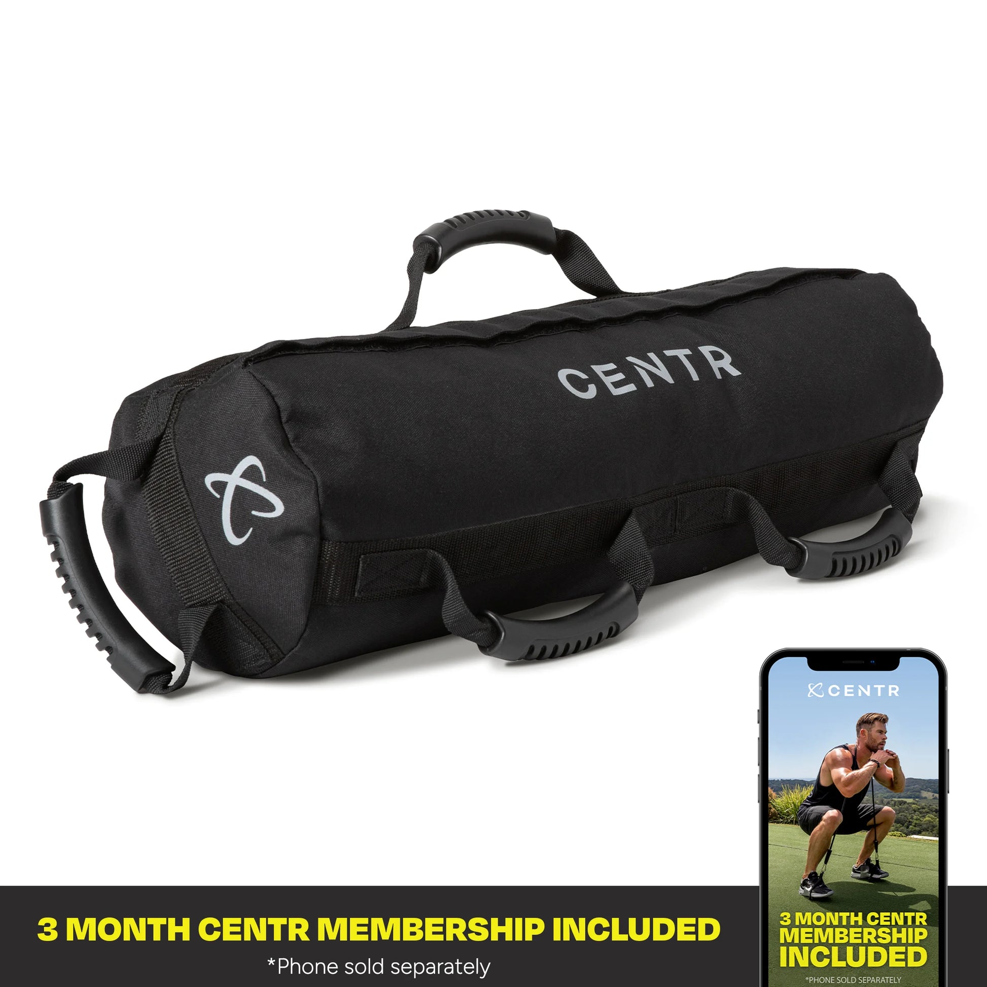 by Chris Hemsworth Large Sandbag and Two Inserts, 24 In, Nylon, with 3-Month Digital Membership